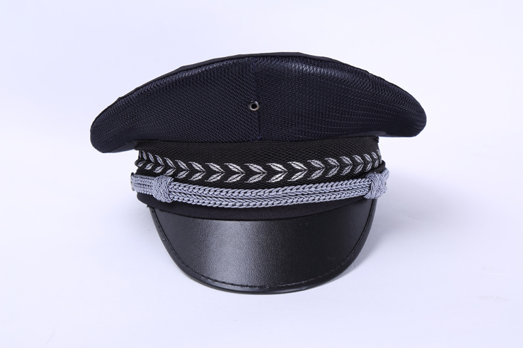 蓝斯丁夏季麦穗网眼大檐帽保安工作帽子男士酒店物业执勤安保门卫大