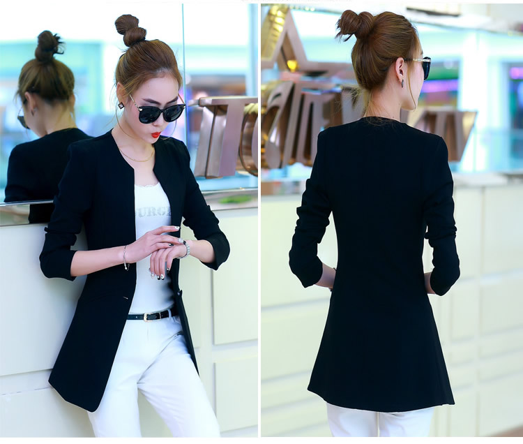 
                                        玖纹  新款女装中长款小西装女韩版修身职业休闲西服春秋B-480B-2979 红色 2XL                
