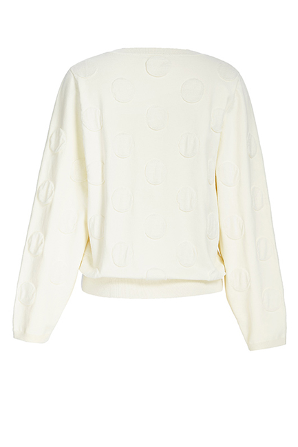 
                                        哥弟女装新品圆领蝙蝠袖提花波点卫衣长袖T恤790130 黑色 M(3码)                