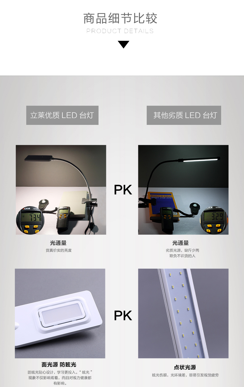 立莱台灯 LED护眼夹子卧室床头小灯 儿童学生学习读书防近视阅读灯 工作办公长臂简约柔和光 飞扬B粉色