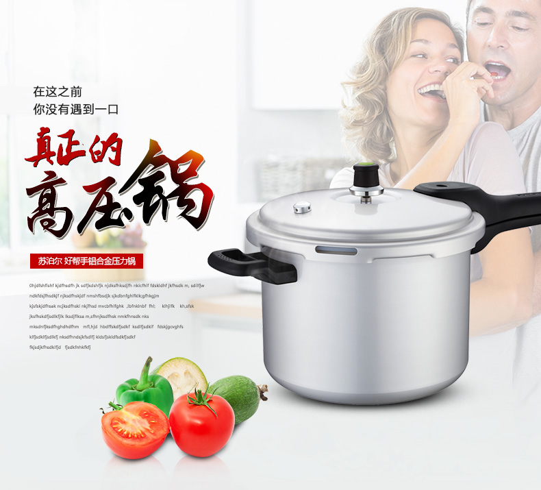 
                                                                                苏泊尔 好帮手高压锅铝合金压力锅 燃气煤气明火专用 20cm口径YL203H2                