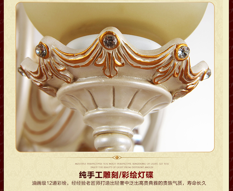
                                        华艺灯饰 欧式吊灯 客厅餐厅卧室书房田园简约灯具 艾克诗顿 CH0262 吊灯 3头                
