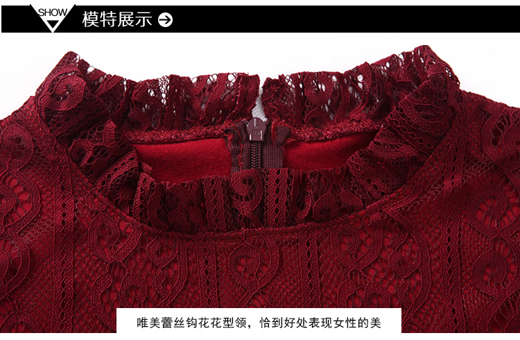 戈偌戈 夏季新款大码女装气质显瘦露肩雪纺连衣裙 红色 L