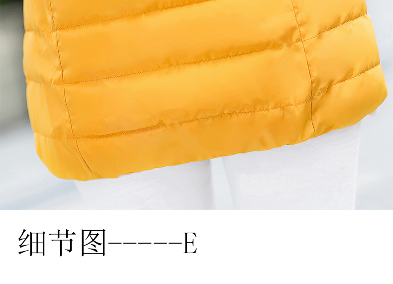 婕诗娅实拍中长款马甲2015秋冬季新款羽绒棉服连帽外套马夹背心女潮 米白色 L