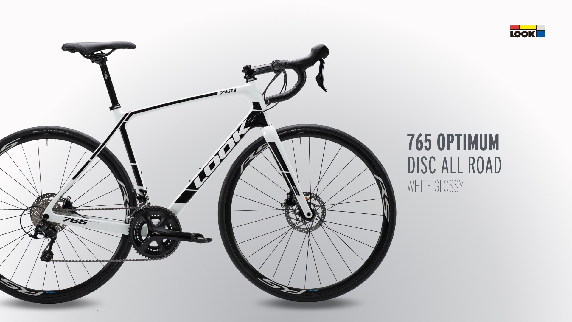 look 765 optimum disc 高性能舒适款公路自行车 2018 白黑(105套件)