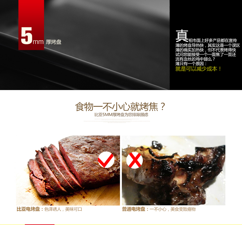 
                                        比亚韩式高端电烧烤炉 家用无烟智能温控电热烧烤煎盘 多功能商用铁板烧不粘电烤架                