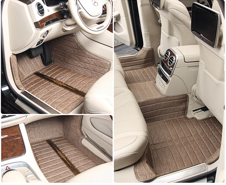 威威汽车脚垫全包围皮革专车专用订做直条纹车内地垫 ja5112 棕红色