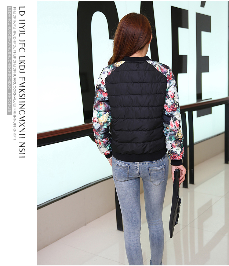 巧菲猫薄外套2016秋冬新款修身加绒加厚棒球服短外套女QMF410 桔红 L