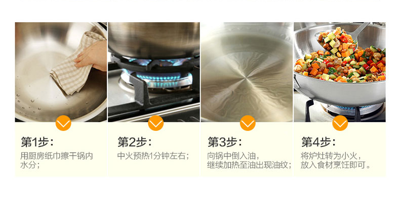 欧菲斯(OFEIS)英国进口锅具无涂层不粘锅 电磁炉通用炒菜锅18/10不锈钢炒锅32cm