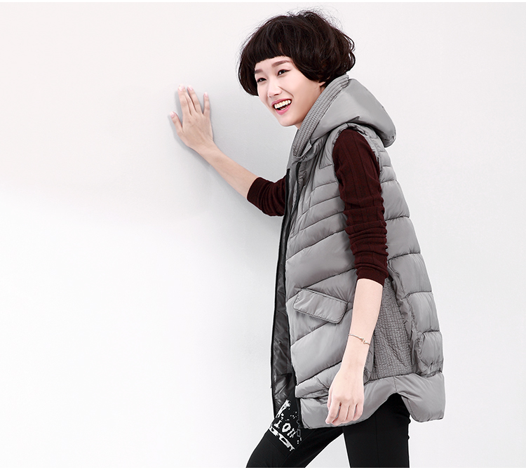 DKCHENPiN2015冬季新款连帽马甲女保暖棉马夹 黑 XL