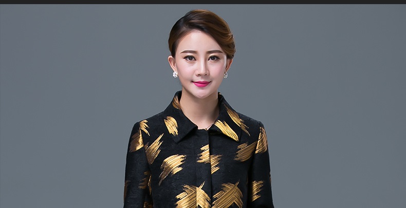 西悦2015新款秋装女式风衣外套 大码单排扣 女风衣修身中长款1295 金丝黑 M