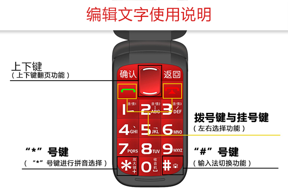 大显(DaXian) JL333  移动/联通2G 翻盖老人手机 双卡双待 黑色
