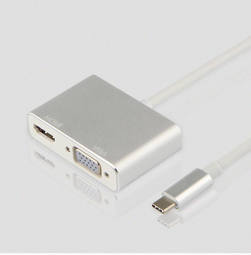 银色 vga投影仪 hdmi显示器双接口 2020款ipad air4平板