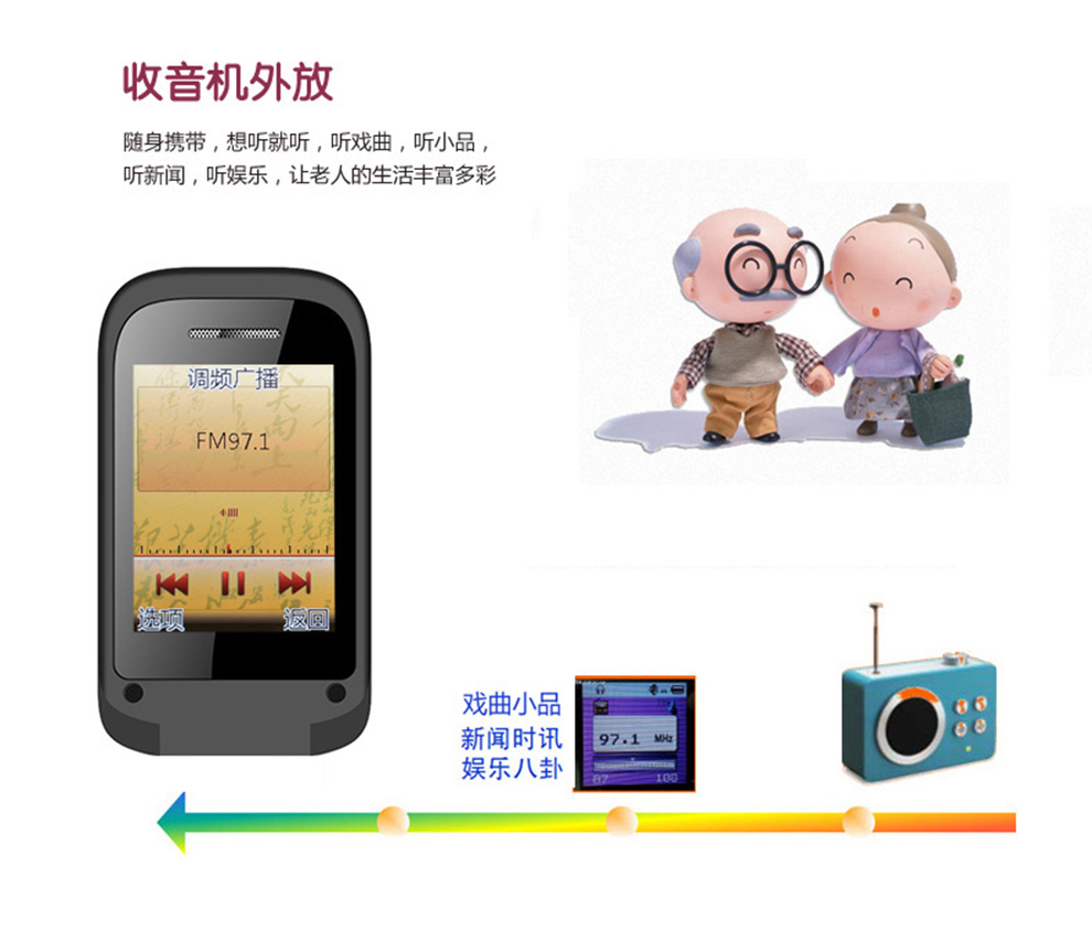 大显(DaXian) JL333  移动/联通2G 翻盖老人手机 双卡双待 黑色