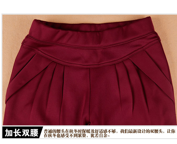 艾诺利亚女裤休闲裤女韩版大码小脚哈伦裤显瘦女裤子H4017-1 黑色加厚 L(115-122斤)