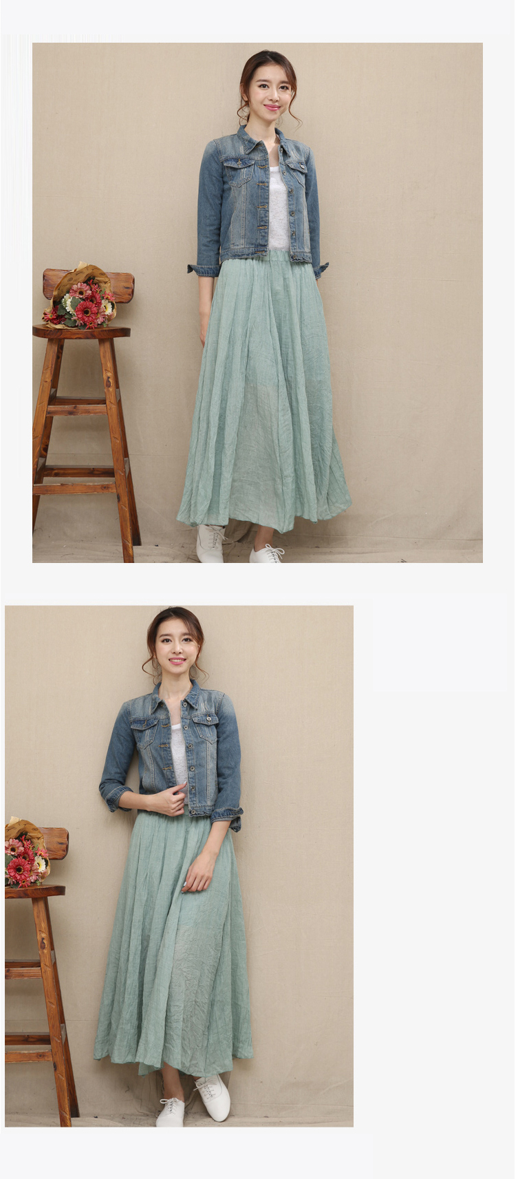 初念2016初秋新品牛仔衣女抓痕磨白大口袋牛仔外套女 蓝色 均码