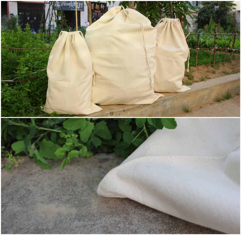 收纳布袋加厚帆布袋白色布袋子束口袋抽绳袋大号玩具收纳袋定做 厚