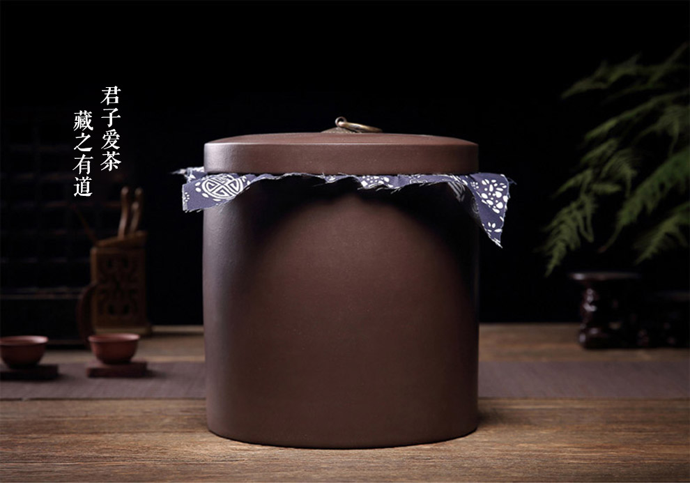 
                                                            尊壶 紫砂茶叶罐大号普洱茶饼罐陶瓷茶叶罐 手工茶缸醒茶罐缸七子饼茶饼罐紫砂茶叶罐 紫泥                