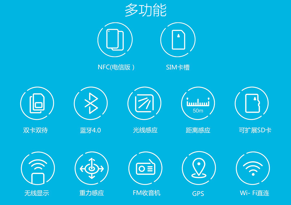 华为 畅玩4 双卡双待 4G 智能 手机 (8G ROM) 白色 电信4G版