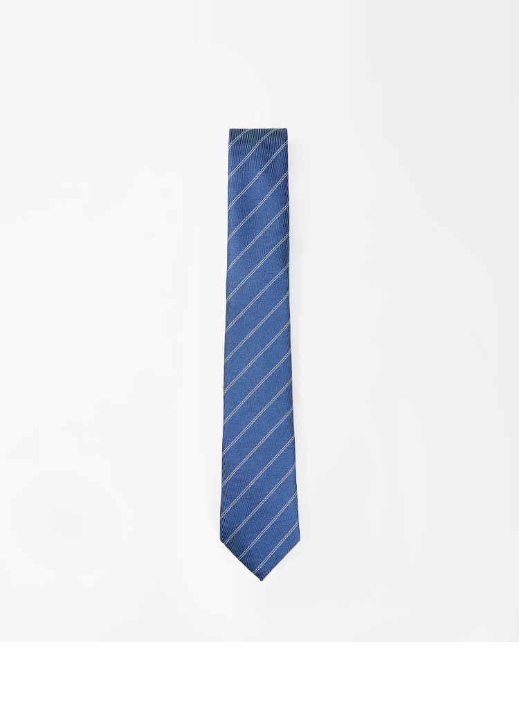 hla海澜之家领带男2018秋季新品经典条纹商务hzlad3e041a 牛仔蓝条纹