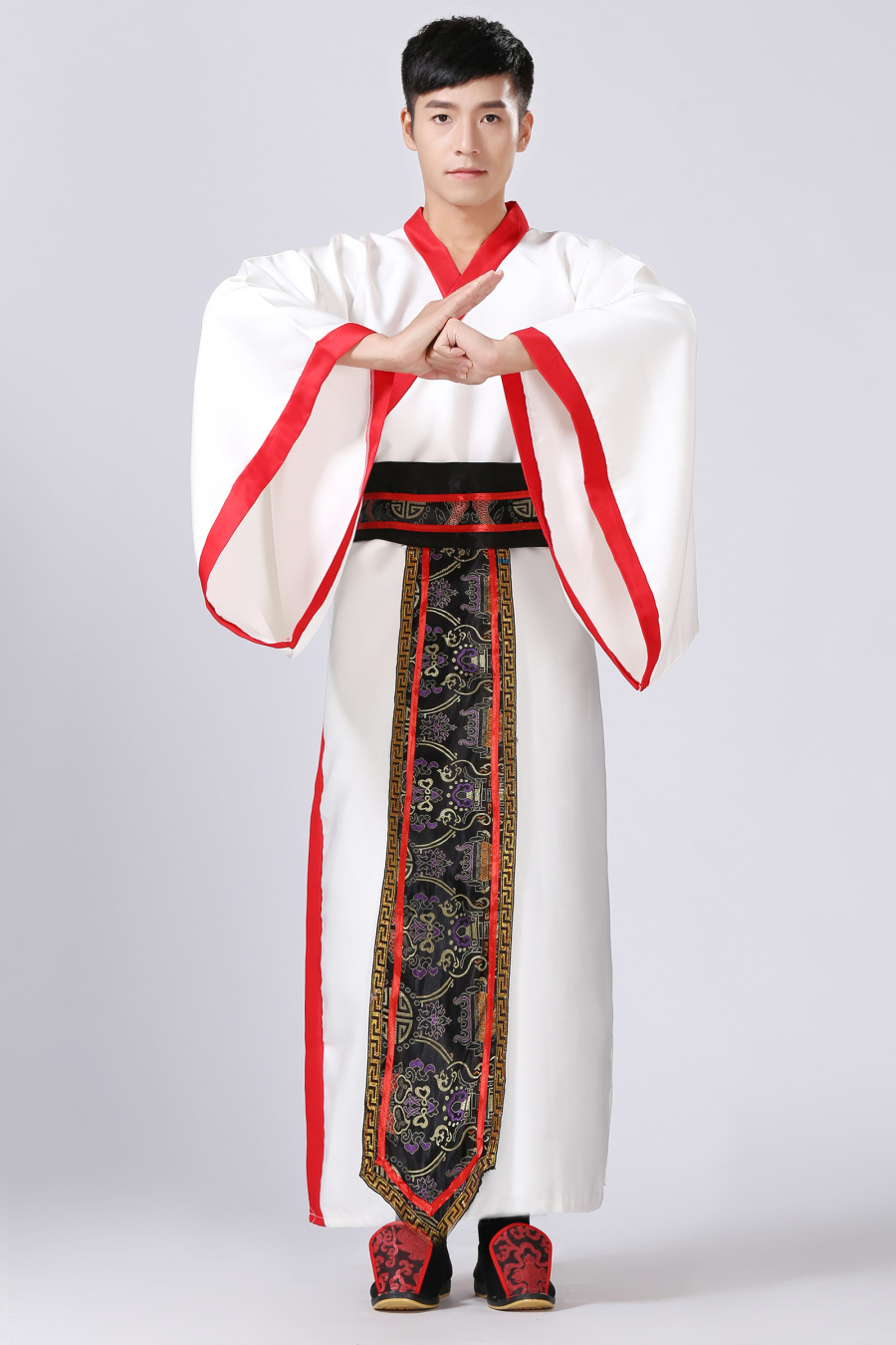 新款新款新款古装服装男汉服曲裾臣子官服汉朝大臣书生汉服直裾深衣黑