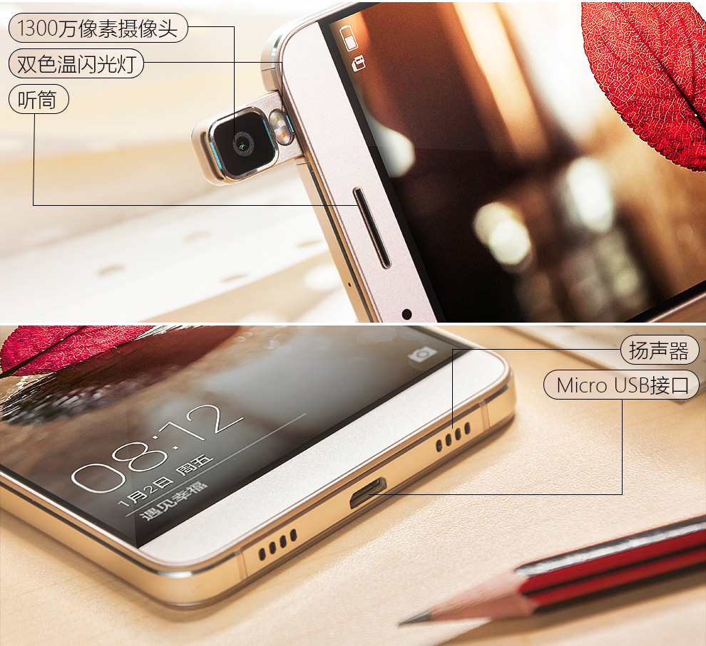 
                                        荣耀7i 双卡双待 4G 智能 手机 冰川白 电信4G (2G RAM+16G ROM) 标配版                