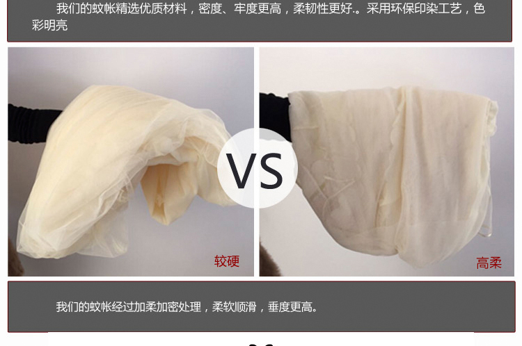 金翔润家纺三开门不锈钢宫廷蚊帐加高加密 米黄 2.0*2.2m-支架32mm