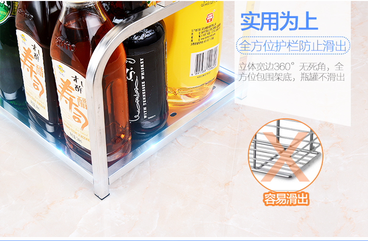 
                                        南方厨具 厨房置物架收纳架刀具架多层不锈钢储物架落地带调料架刀架砧板架 50cm置物架+砧板架 拍下送不锈钢挂钩                