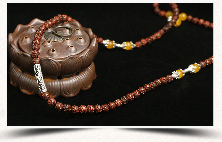 檀源祥小叶紫檀手串紫檀手链文玩佛珠猫眼石配珠 送礼 8mm*72颗