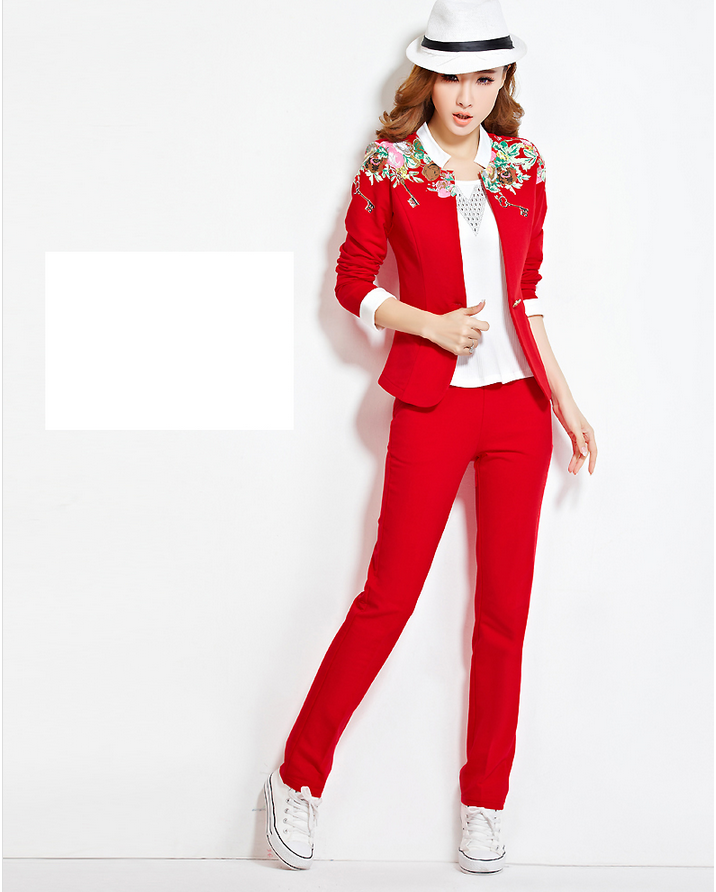 莱西施2015秋季新款卫衣小西服三件套860 粉红色 M