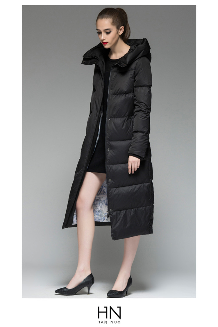 2018新款长款过膝加厚羽绒服女韩版超长修身收腰显瘦过膝盖鹅绒服白色