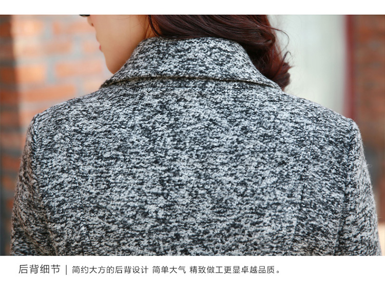 
                                        网奕女装2016新款中长短款修身毛呢大衣外套女 LMYRA26 浅灰色 M                
