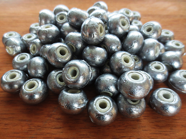 武所为 陶瓷铅坠定位定风珠鲢鳙鱼砣海竿抛竿远投通心坠渔具垂钓鱼小