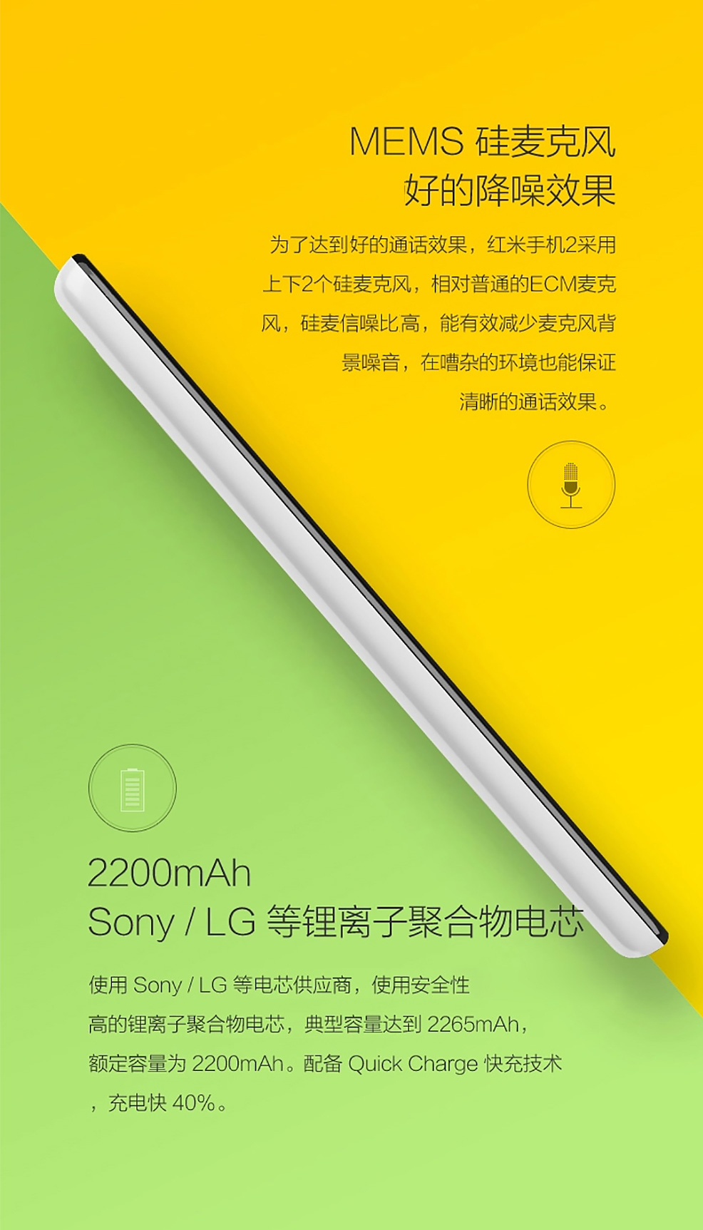 小米（MI）红米2 8G版电信4G双卡双待手机 白色