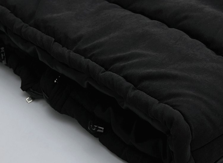 
                                        魔拓秋冬大码中长款连帽羽绒棉袄服马夹马甲背心外套 黑色 XL                
