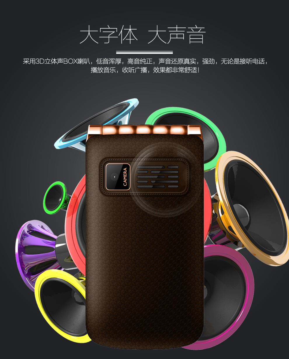 海尔 (Haier) 310 移动/联通2G 翻盖老人手机 双卡双待 咖啡色