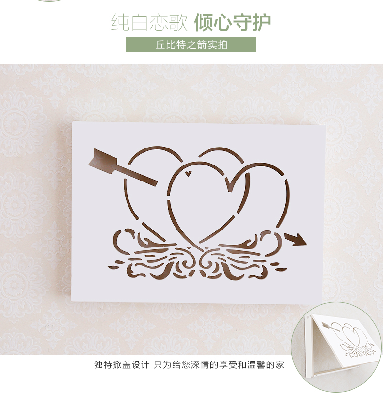梦雅莉 白色百叶电表箱装饰画电表箱装饰遮挡箱配电箱装饰画电表箱装饰箱 真百叶大号(53*38) 10mm厚板