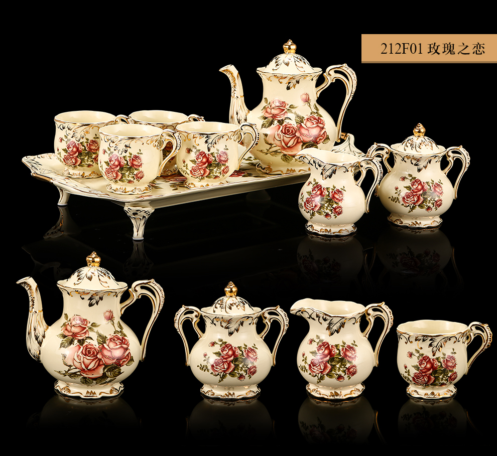 
                                        铂爵皇瓷 结婚礼物欧式家居陶瓷装饰品摆件 高档奢华客厅创意婚庆摆件 212F03-象牙瓷-象牙黄                