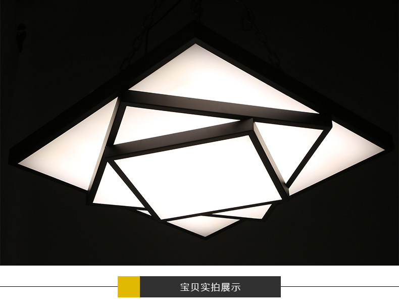 【仕邦】现代简约LED长正方形吸顶灯客厅卧室餐厅书房灯具大气创意个性温馨无极调光办公灯饰 40*40CM 白光LED20W