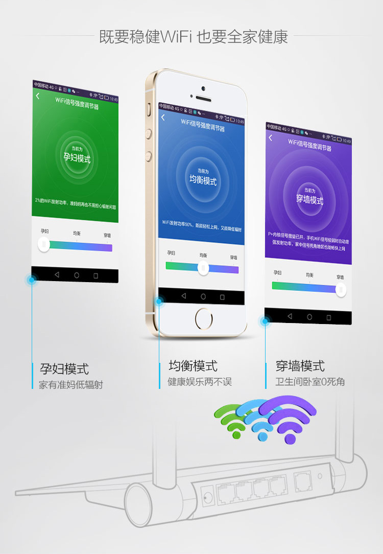 360安全路由P1 3mm轻薄设计 大户型智能无线路由器 300Mpbs高速率路由器