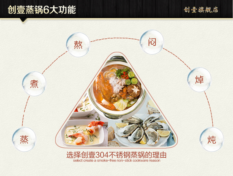 
                                        创壹304不锈钢蒸锅三层多层复底大汤锅炖锅26/28cm燃气电磁炉通用锅具蒸笼蒸汽锅不粘锅 26cm                