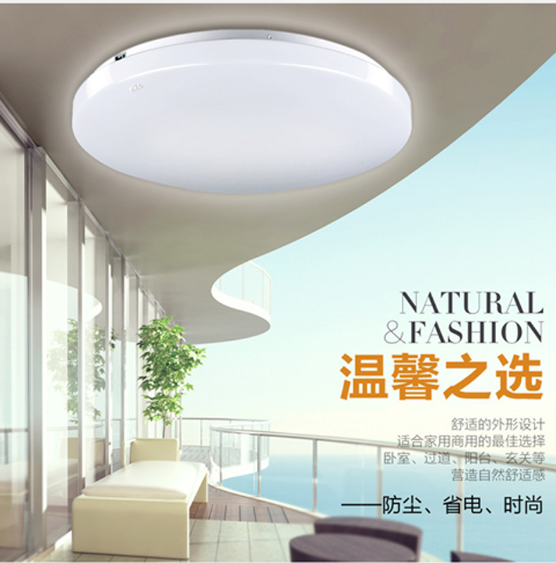 雷士照明led圆形吸顶灯具卧室餐厅玄关阳台厨卫门厅灯阳台灯走廊过道书房儿童房灯饰面包灯 圆梦 10W 正白光 直径270 mm