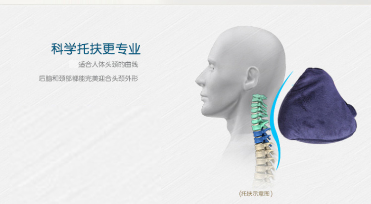 诺伊曼（noyoke）散压头枕防汗记忆棉骨头枕头汽车用品靠枕车用头枕 臧蓝色