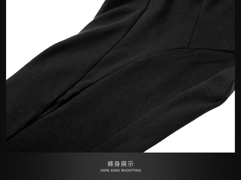 Lapargay纳帕佳2015秋季新款女中腰针织休闲哈伦裤DL364262 黑色 M