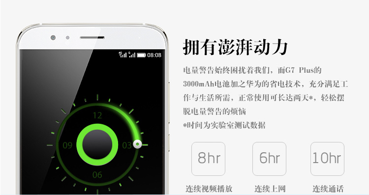 华为 G7Plus 4G 双卡双待手机 香槟银 移动联通双4G(2G RAM+16G ROM)套餐
