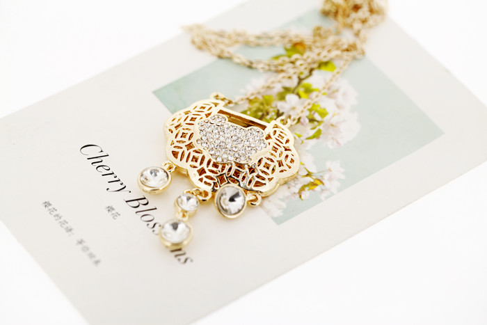 超美幸运锁儿百搭项链毛衣链女长款时尚韩式韩版配饰饰品 锁儿4-17.