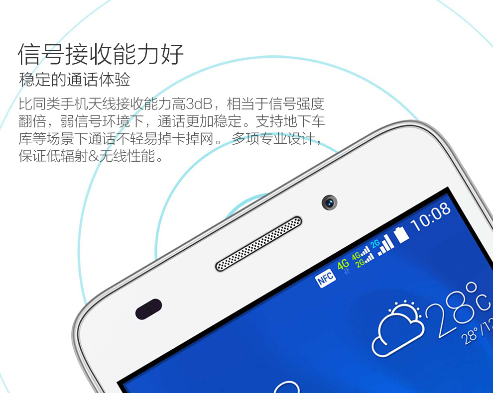 华为 畅玩4 双卡双待 4G 智能 手机 (8G ROM) 白色 电信4G版