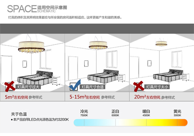 华艺灯饰 线下同款 现代田园简约水晶吊灯 布艺客厅卧室餐厅灯具 BY617 送分段遥控