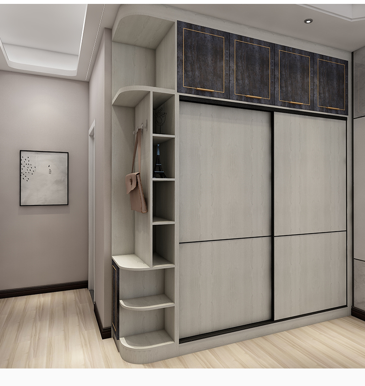 蓓尔衣柜定制推拉滑移门卧室衣橱衣柜定做简约现代进口门板全屋定制