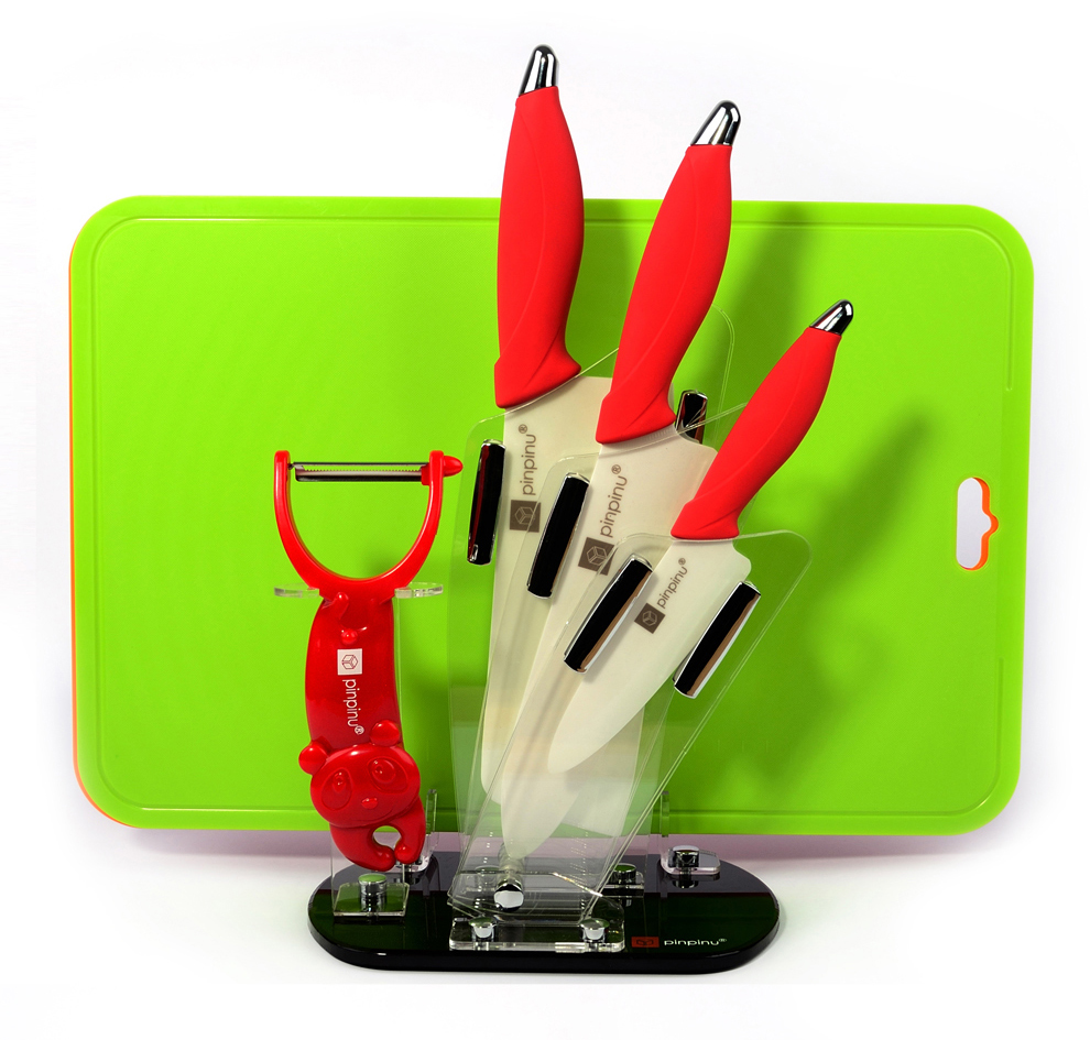 
                                        品品优（pinpinyou） pinpinu厨具陶瓷刀具8件组合套装日本进口菜板刨子 紫色                